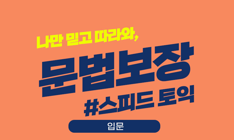 나만 믿고 따라와, 문법보장 스피드 토익 (입문)